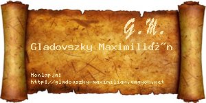 Gladovszky Maximilián névjegykártya